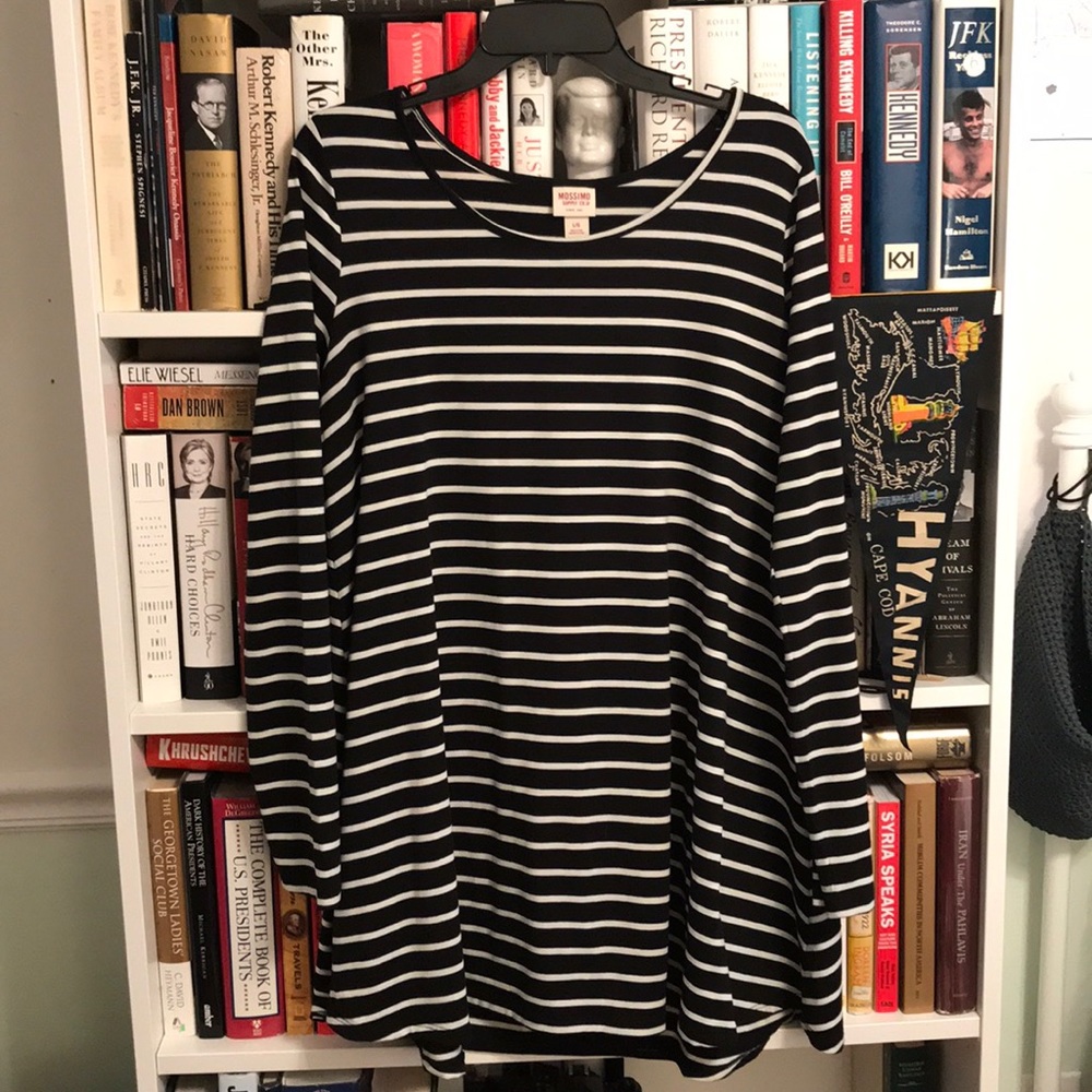 Black and white striped dress